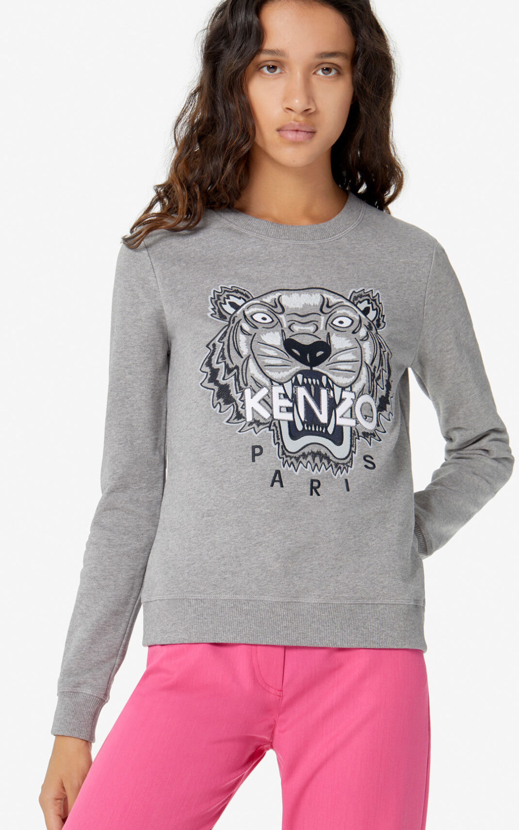 Sweat Kenzo Femme Tiger Grise MXDJQ-2540